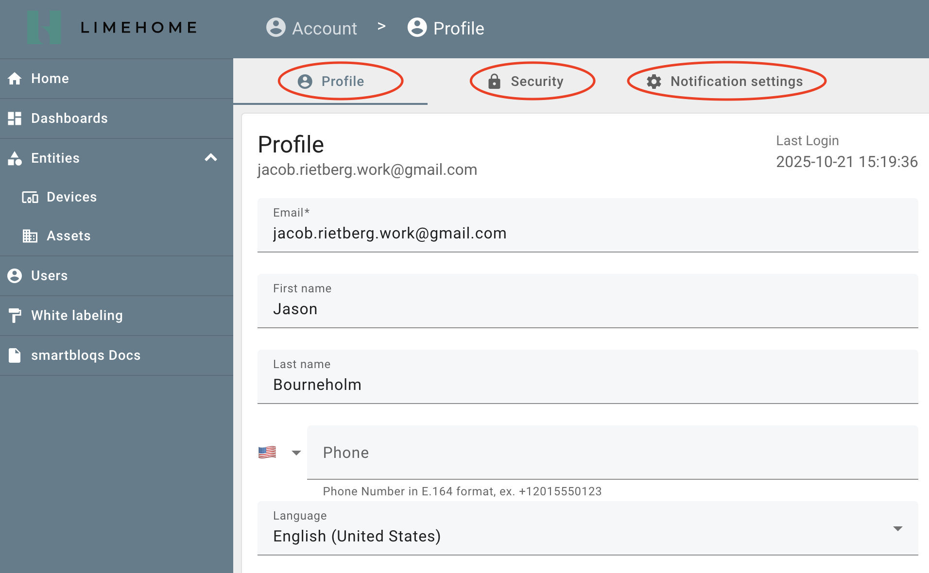 unterschiedliche Profileinstellungsmöglichkeiten